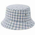 Chapeau bob taille unique en tissu bleu clair et blanc à carreaux pour usage quotidien style décontracté