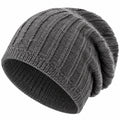 Bonnet taille unique en maille gris à côtes style décontracté