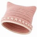 Bonnet en crochet taille unique en fil textile rose crème style décontracté