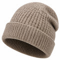 Bonnet taille unique en maille beige à revers pour usage quotidien