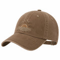 Casquette de baseball taille unique en coton marron brodée réglable style décontracté