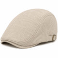Casquette plate taille unique en tissu beige ajustable style classique