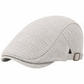 Casquette plate taille unique en tissu beige style classique réglable