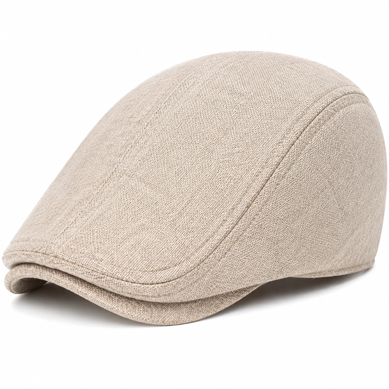 Casquette plate taille unique en tissu beige - style décontracté