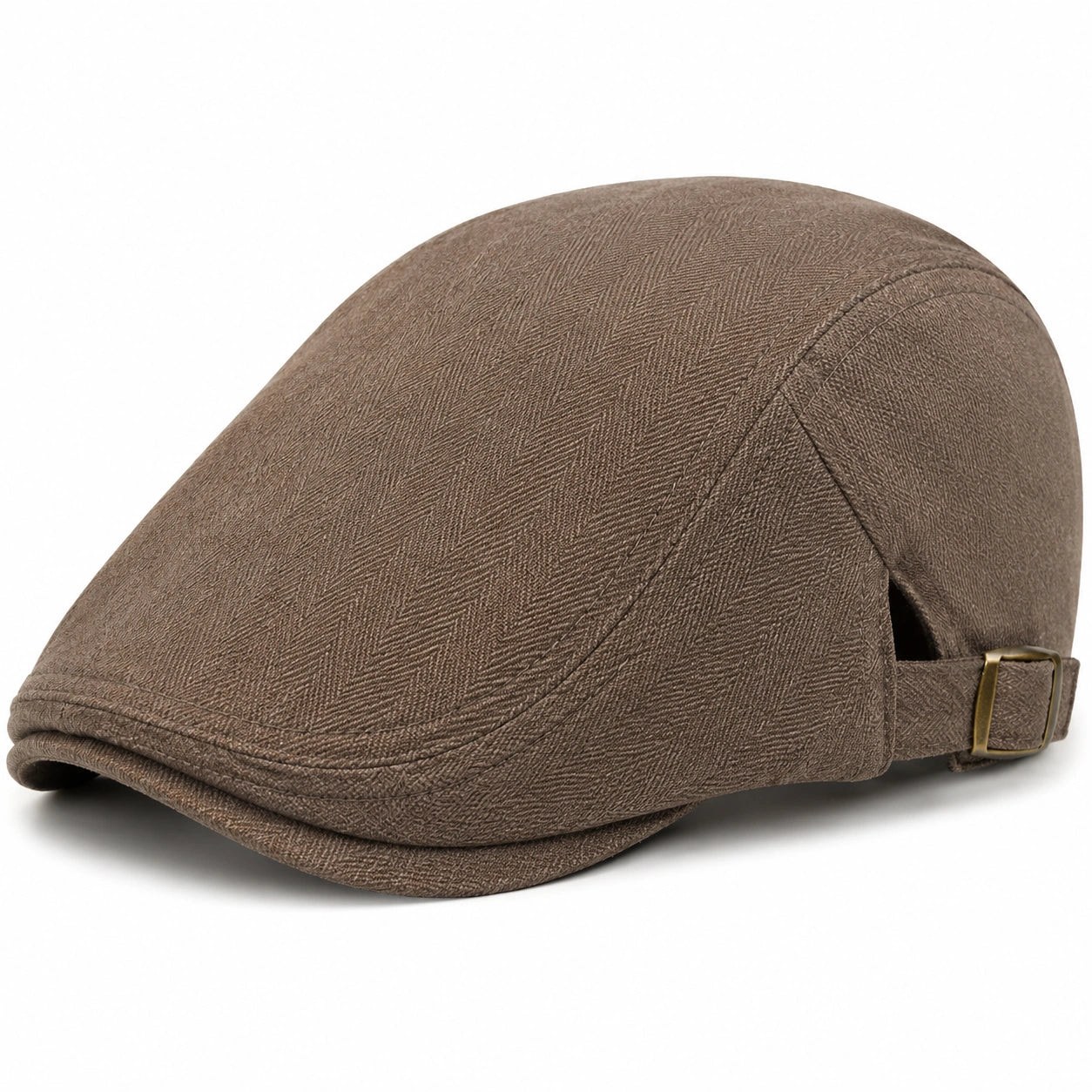 Casquette plate taille unique textile marron ajustable style classique