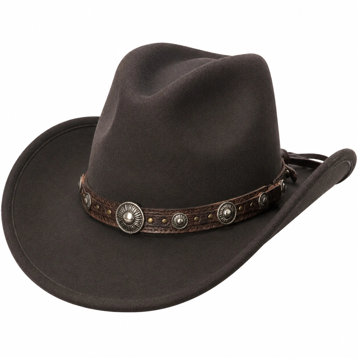 Chapeau cowboy taille unique en feutre marron ajustable style western