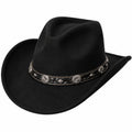 Chapeau cowboy taille unique noir en feutre avec bande tressée style western