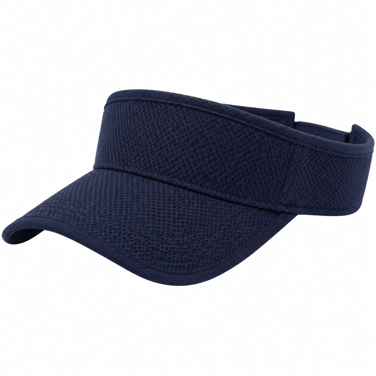 Visière de sport taille unique en textile bleu marine respirant réglable