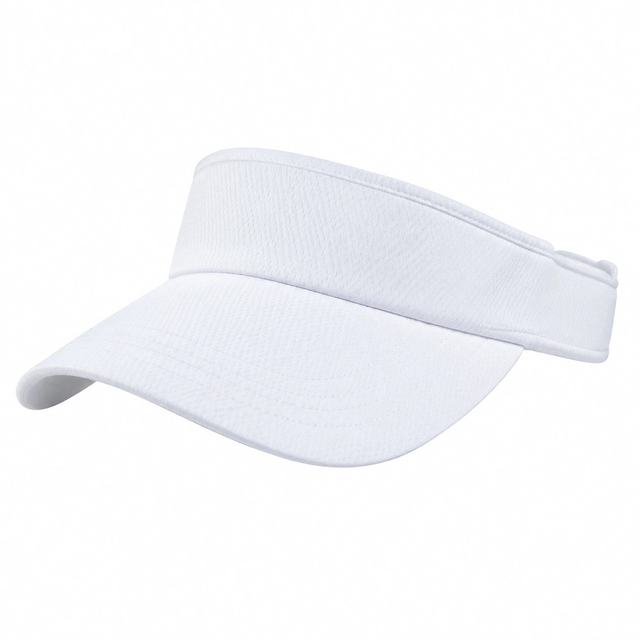Visière de sport taille unique en tissu blanc ajustable pour extérieur