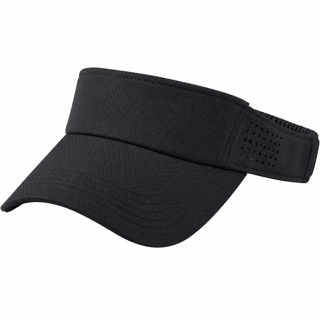 Visière de sport taille unique en tissu synthétique noir réglable pour activités extérieures